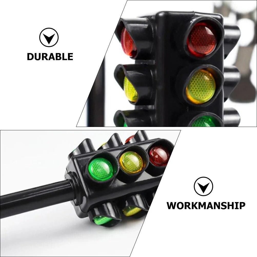 12 Pcs Early Childhood Education Toys Crosswalk Light Signal Models Traffic Children Miniature Abs Educational Signs Kid Cars