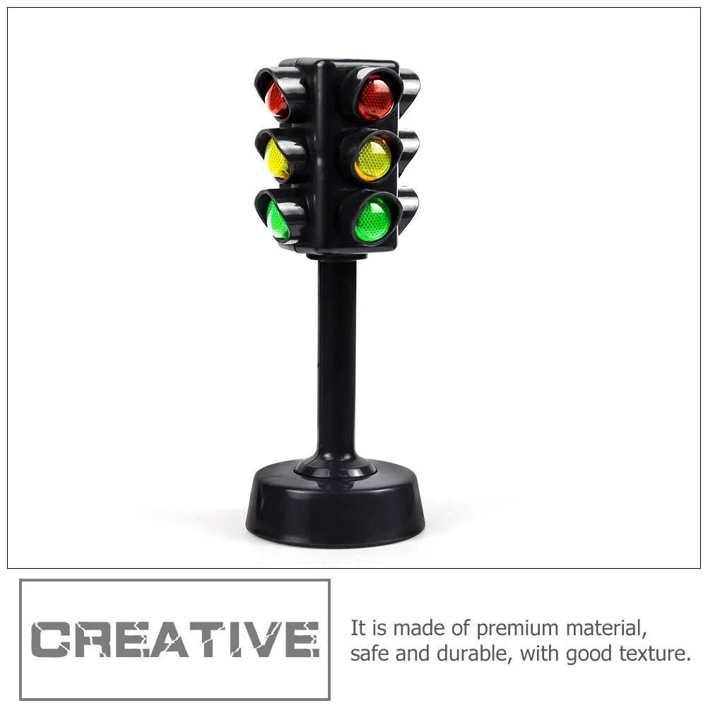 12 Pcs Early Childhood Education Toys Crosswalk Light Signal Models Traffic Children Miniature Abs Educational Signs Kid Cars