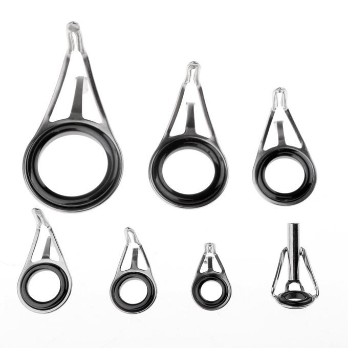 7pcs Rod Repair Kit  Rod Guides Tips Tops Double Leg Ceramic