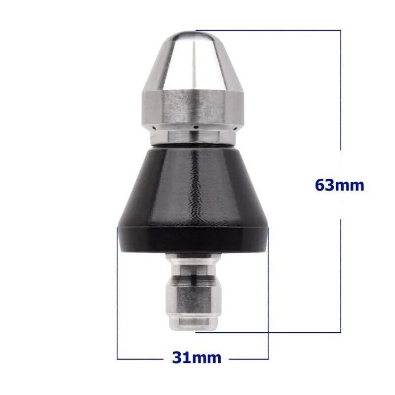 Metal 1/4"Quick High Pressure Washer 6 Jet Nozzle Universal Washing Machine Drain Pipe Dredging Cleaning Nozzle