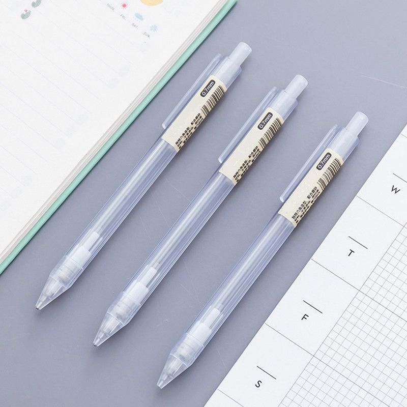 2 PCS Activity Pencil Frosted Transparent Hexagon Pen Student Pencil, Refill:0.5mm, Lead Hardness:2B