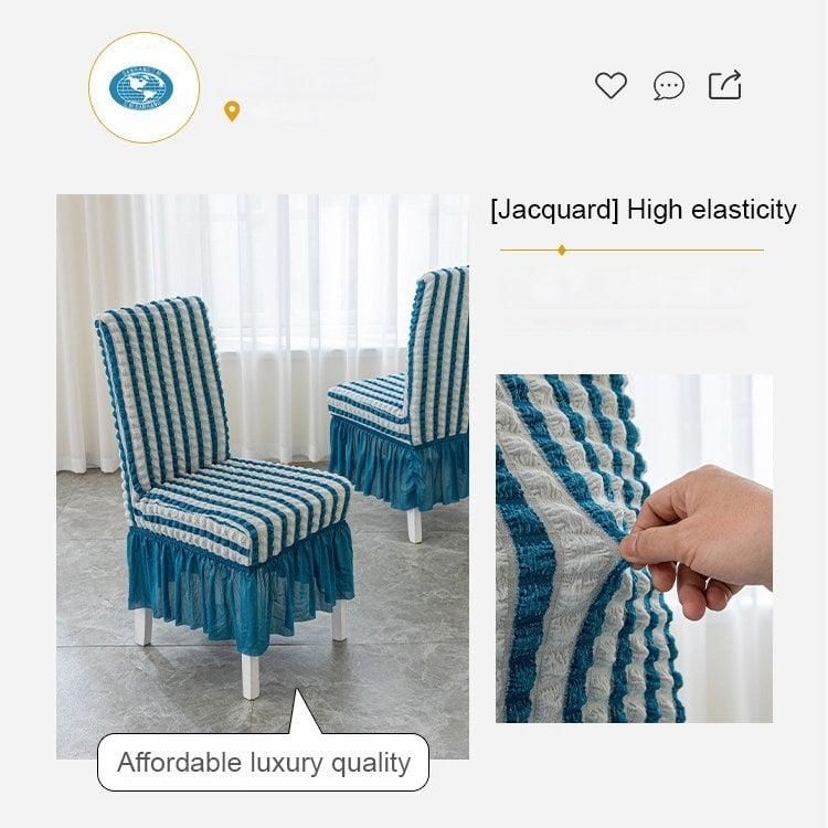 Seersucker Chair Cover for Dining Room Banquet Chair Slipcover Stretch Chair Skirt Elastic Wedding Chair Decoration