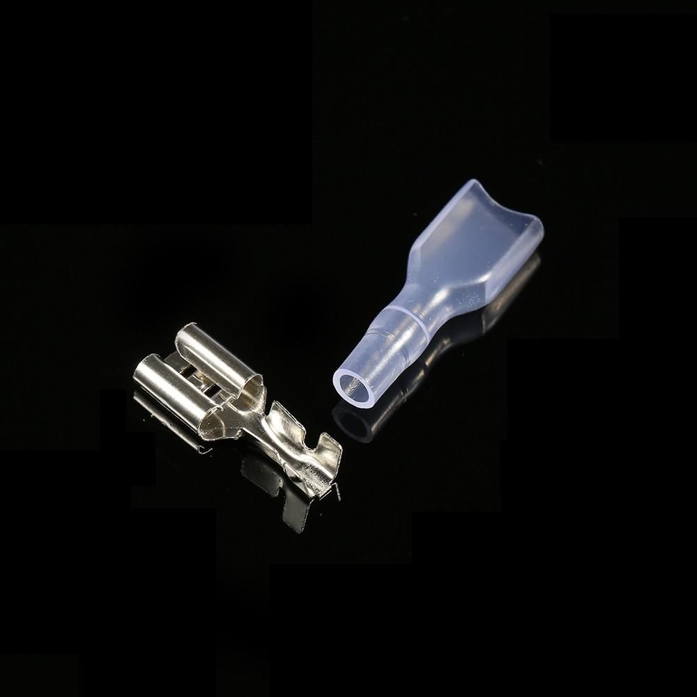 270Pcs/Box Non-insulated Mixed 2.8mm 4.8mm 6.3mm Male and Female Spade Connector Wire Crimp Terminal Block with Insulating Sleeve Assortment Kit