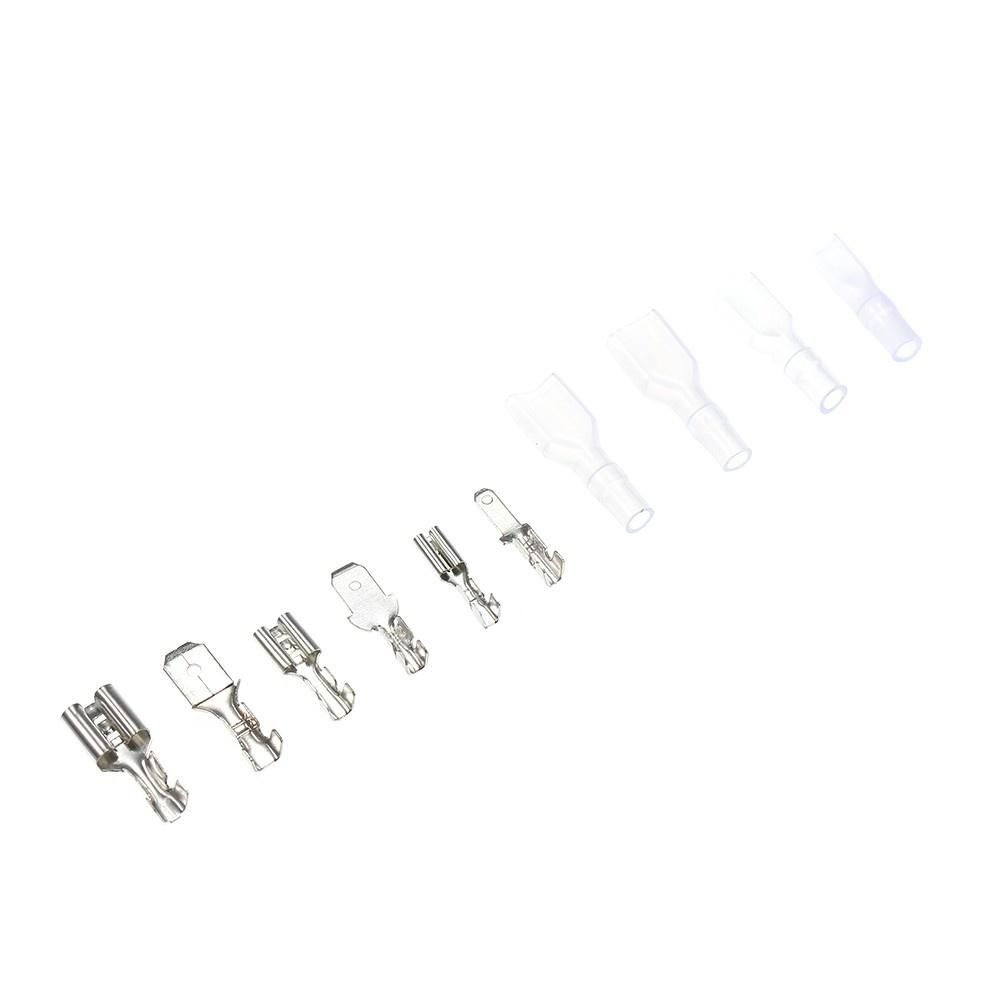 270Pcs/Box Non-insulated Mixed 2.8mm 4.8mm 6.3mm Male and Female Spade Connector Wire Crimp Terminal Block with Insulating Sleeve Assortment Kit