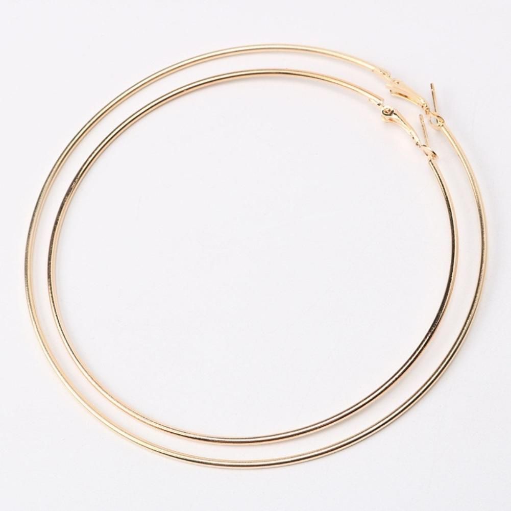 Simple Women Hollow Big Circle Hoop Earrings Party-Golden