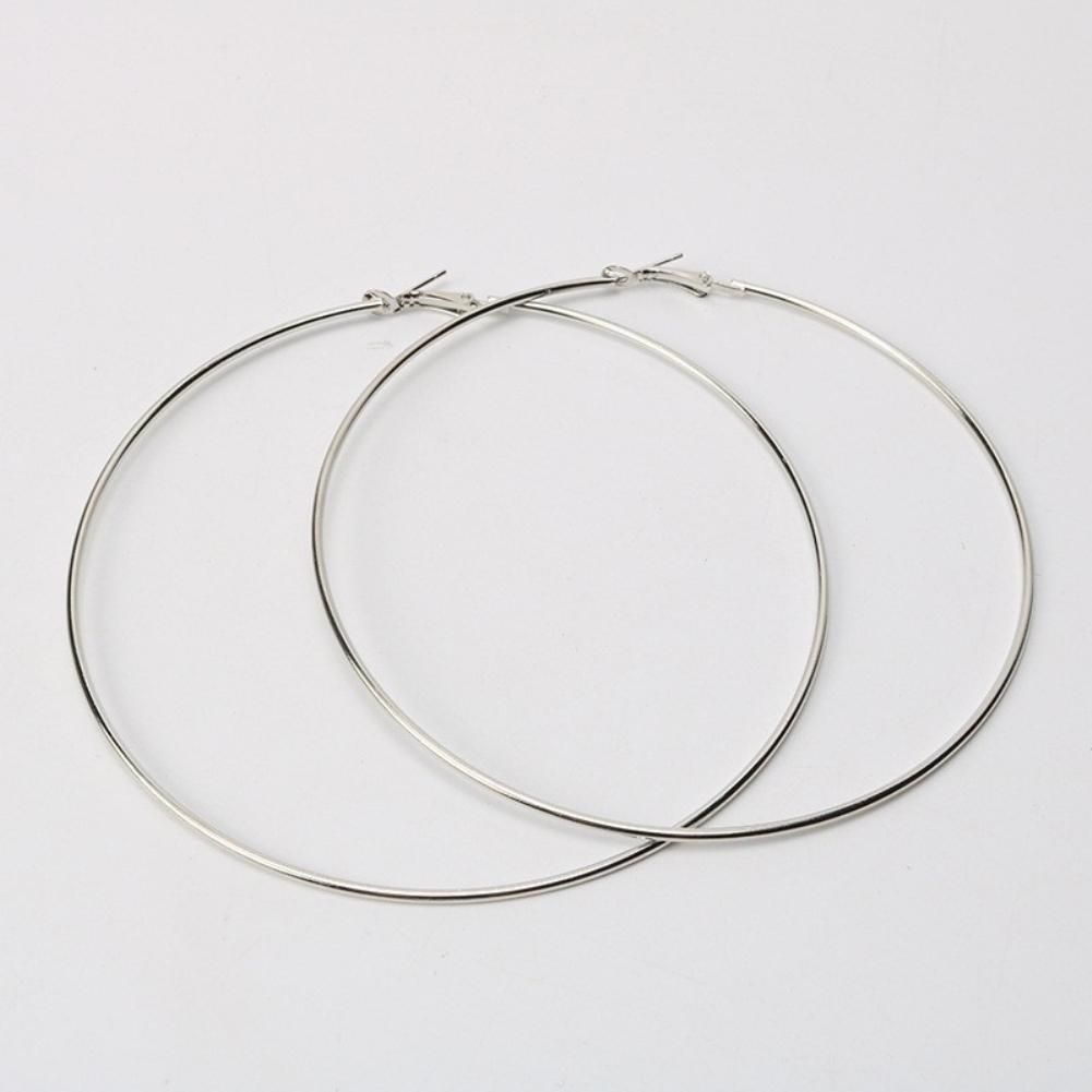 Simple Women Hollow Big Circle Hoop Earrings Party-Golden