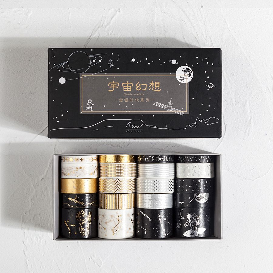 20 Pcs Set Cherry Blossoms Gold Bullet Journal Washi Tape