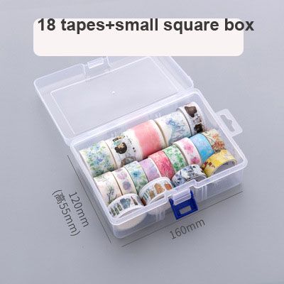 SKYSONIC 100pcs Washi Tape+Transparent Box Organizer