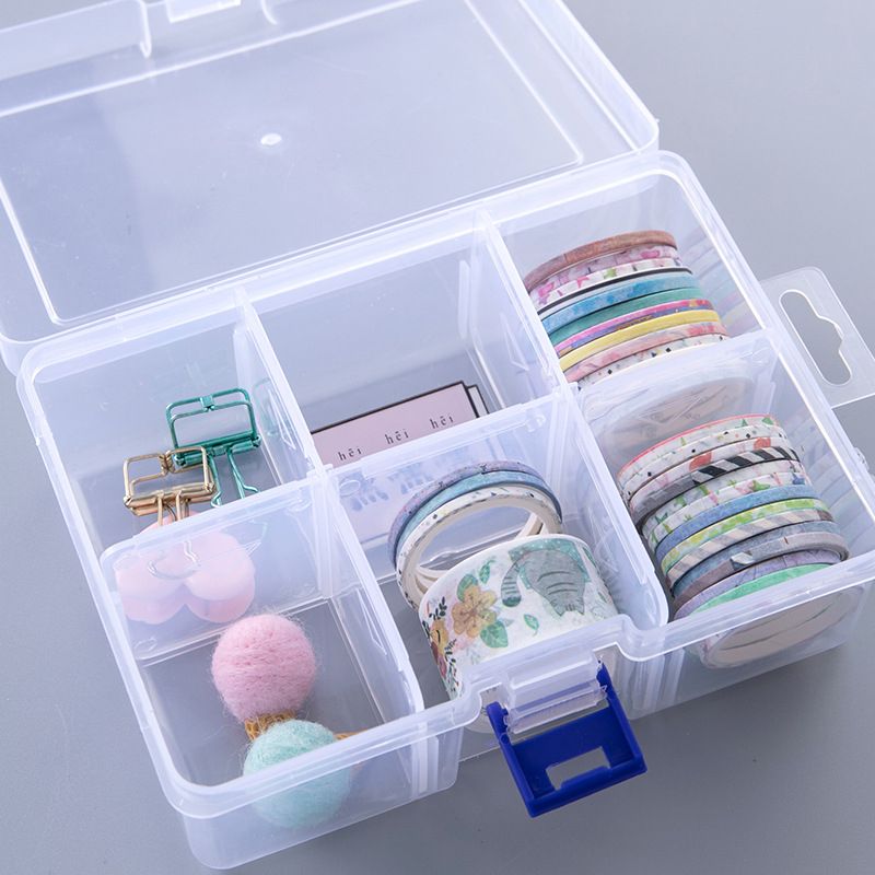 SKYSONIC 100pcs Washi Tape+Transparent Box Organizer