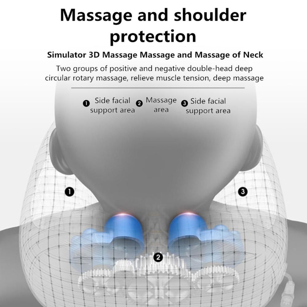 U-shaped Massage Pillow Electric Neck Massager 3 Levels Intensity 15min Timing Built-in Battery Comfortable Vibration Kneading Heating Massage Pillow for Neck Relax Pain Relief
