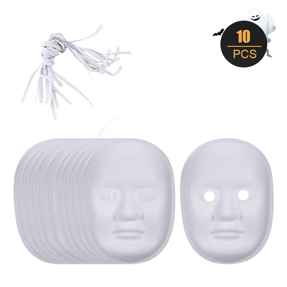 Halloween DIY White Paper Mask Pulp Blank Hand Painted Mask