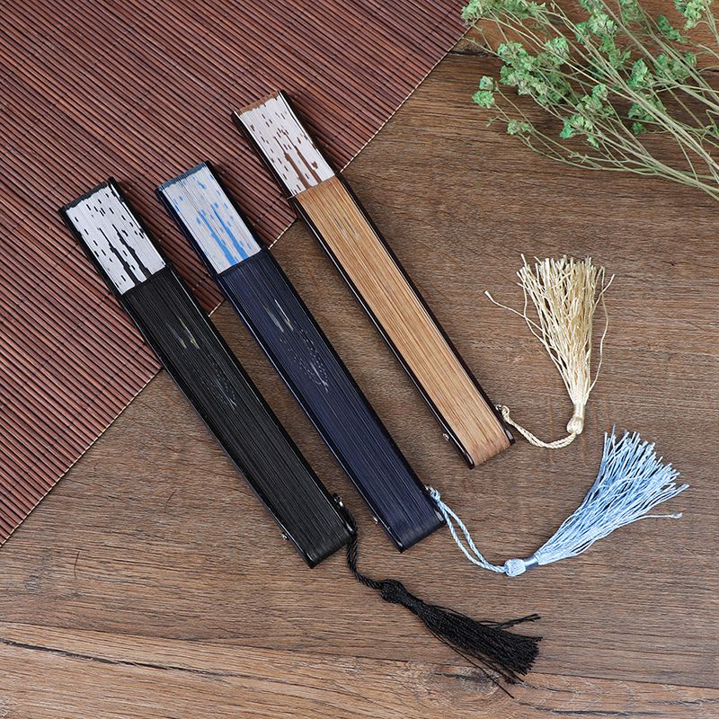 Silk Fan Cartoon Drawing Folding Handle Hand-painted Hand Bamboo Cat Summer Supplies Wedding Cat Fan Party Gifts Pocket