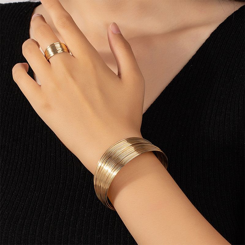 Wedding Jewelry Metal Torques Choker Necklaces Bangle Earrings Ring Sets