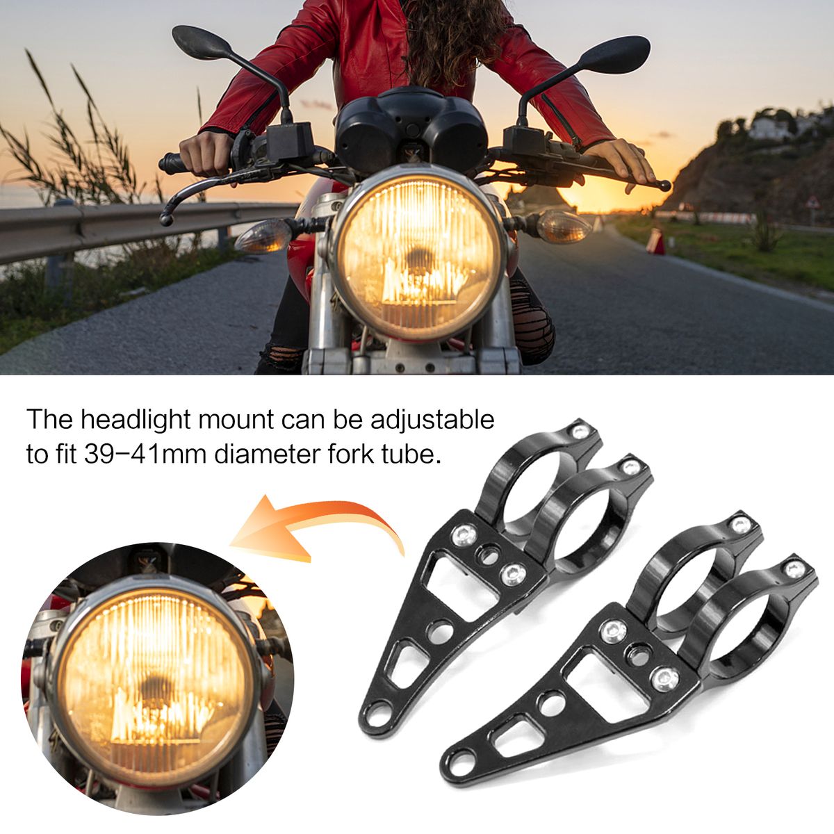 2pcs Motorcycle Headlight Mounts, Headlight Mount Bracket