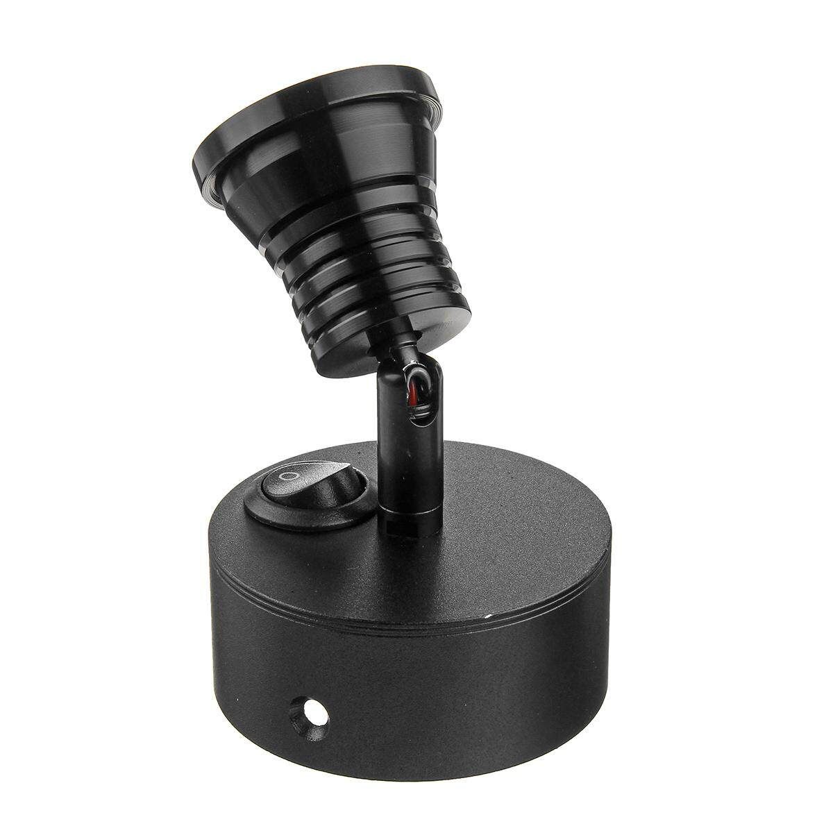 2X LED Wall Light 360° Rotation Spotlight Bedside Reading Lamp Caravan Boat 12V-Black