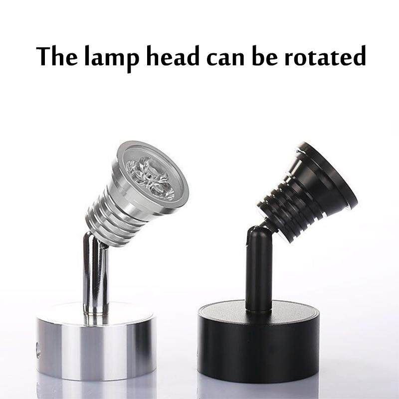 2X LED Wall Light 360° Rotation Spotlight Bedside Reading Lamp Caravan Boat 12V-Black