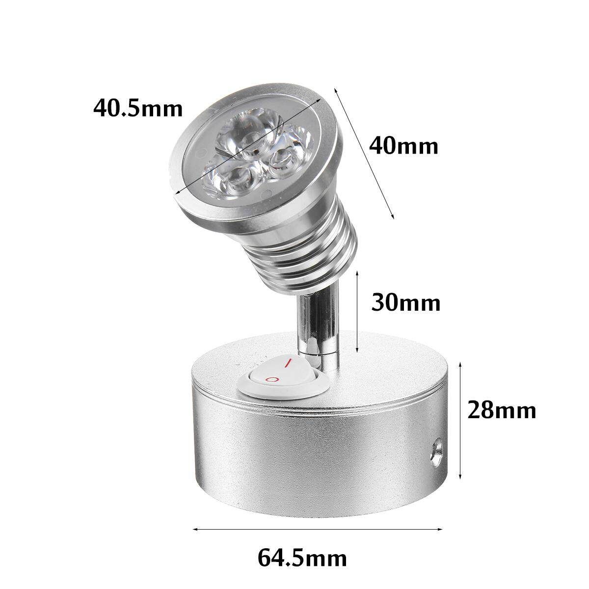 2X LED Wall Light 360° Rotation Spotlight Bedside Reading Lamp Caravan Boat 12V-Black