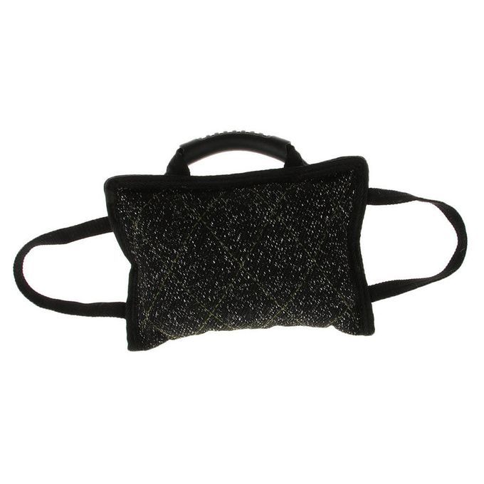 Interaction Training Pet Dog Bite Pillow With 3 Handles Outdoor Black