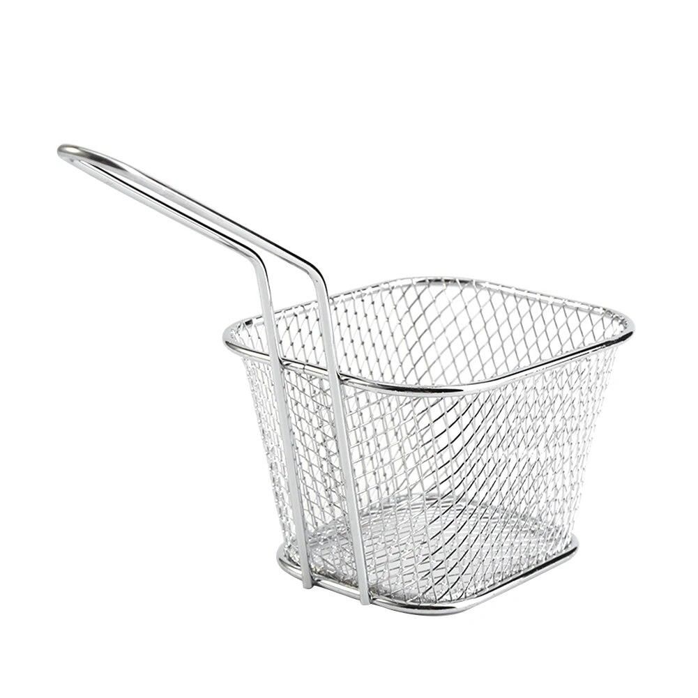 8Pcs Mini Stainless Steel Chips Deep Fry Baskets Food Presentation Strainer Potato Cooking Tool
