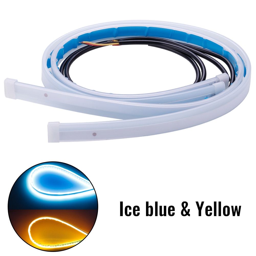 12V Universal DRL Light Motorcycle LED Daytime Running Light Scan Waterproof Headlight Strip
