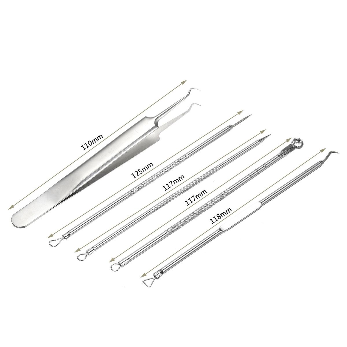 5PCS Stainless steel Acne Removal Kit Blackhead Remover Facial Pimple Comedone Needle