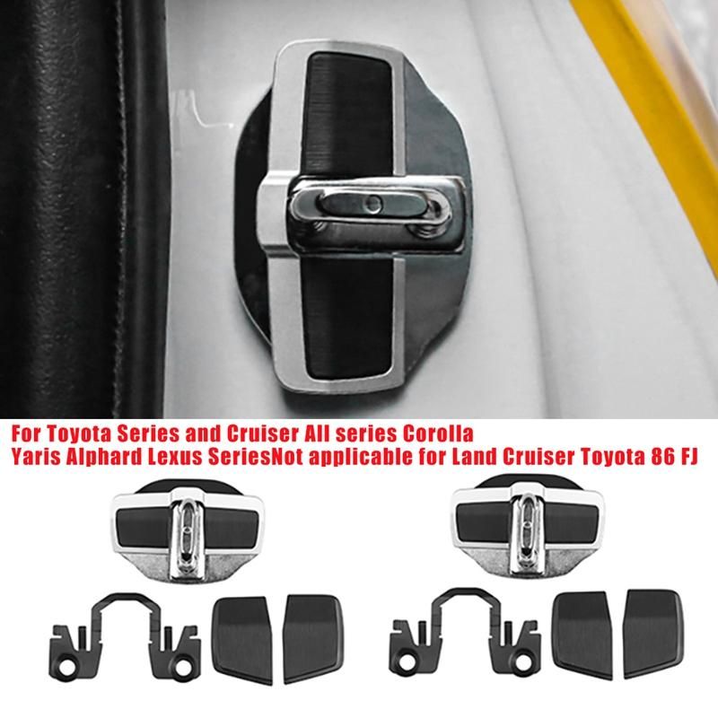 2Set Car TRD Door Lock Buckle Stabilizer for Lexus Toyota Yaris Land Cruiser Series Eliminate Noise Space Latch Stopper