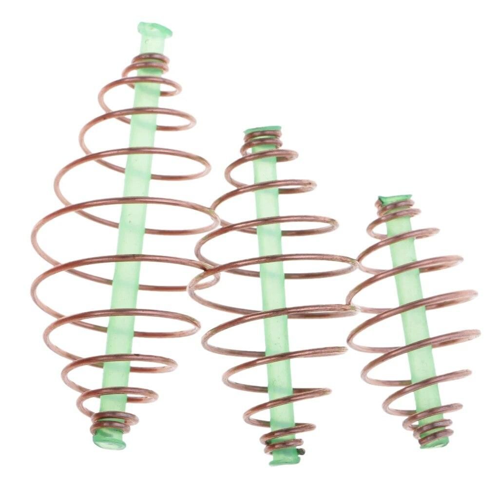 10pcs Fishing Feeders Bait Thrower Coil Inline Method Feeders with Carp Fishing Tackle 5.5x2.5 cm/2.2x1.0 inch