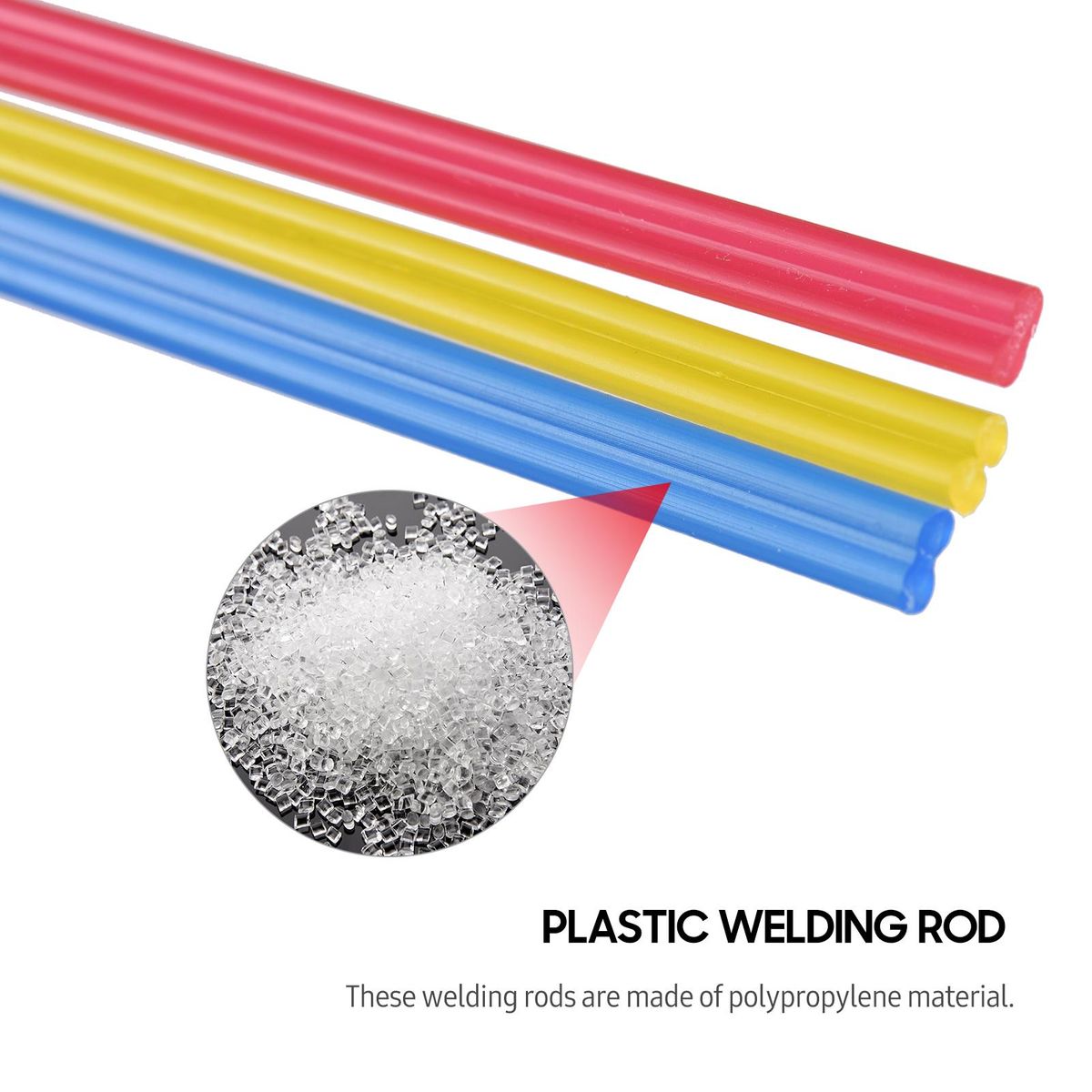 50 PCS PP Plastic Welding Rods Low Density Polypropylene Flat Rods for Car Bumper Plastic Pipe Car Baffles (25cm / 9.84in)