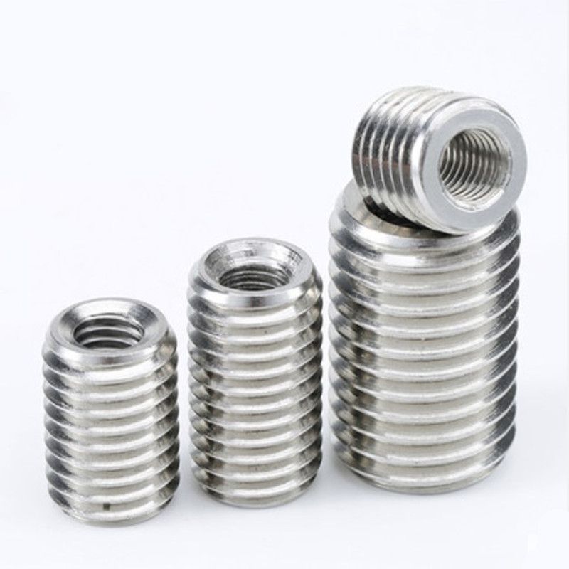 2-5pcs M2 M2.5 M3 M4 M5 M6 M8 M10 M12 Stainless Steel 304 Inside Outside Thread Adapter Screw Wire Thread Insert Conversion Nut-30mm 2PCS