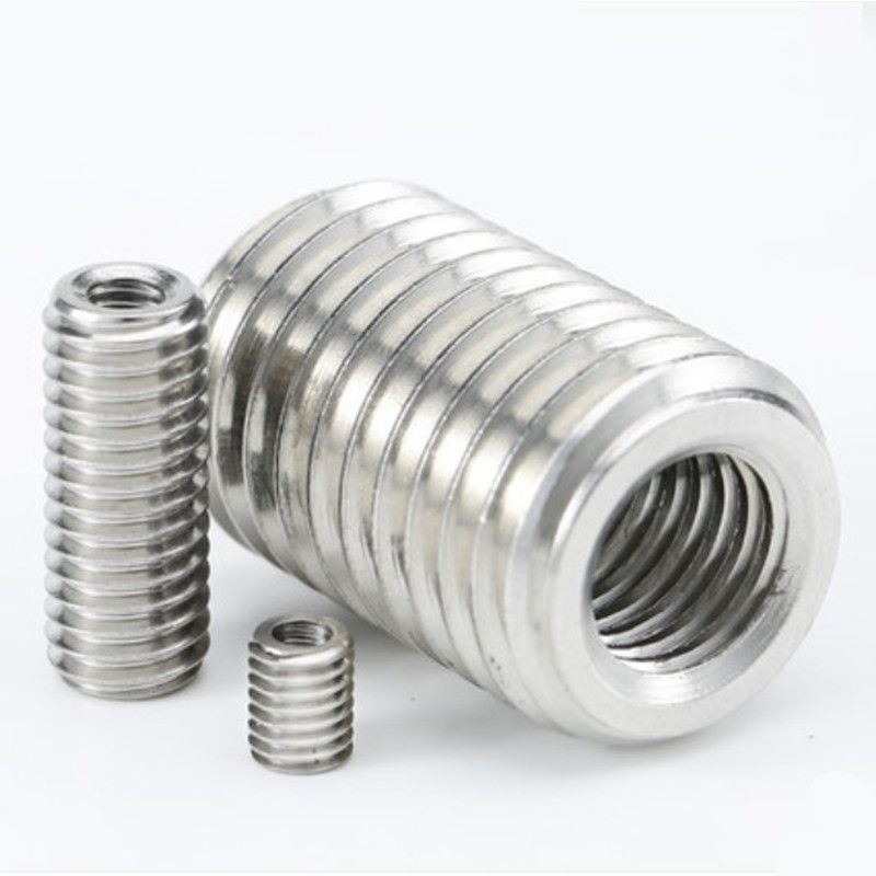 2-5pcs M2 M2.5 M3 M4 M5 M6 M8 M10 M12 Stainless Steel 304 Inside Outside Thread Adapter Screw Wire Thread Insert Conversion Nut-30mm 2PCS