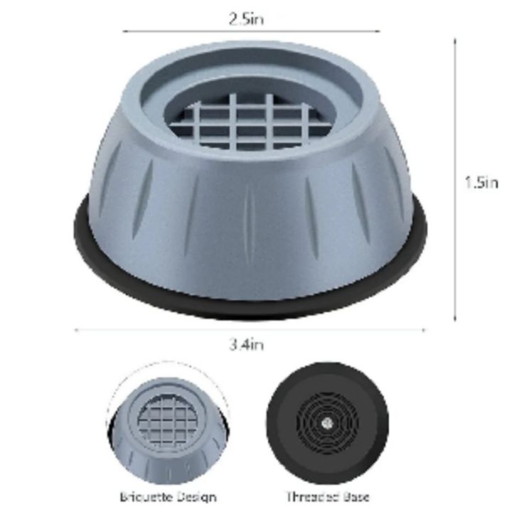 4 PIECE SHOCK PAD FOR WASHING MACHINE, REFRIGERATOR, FURNITURE SUPPORT