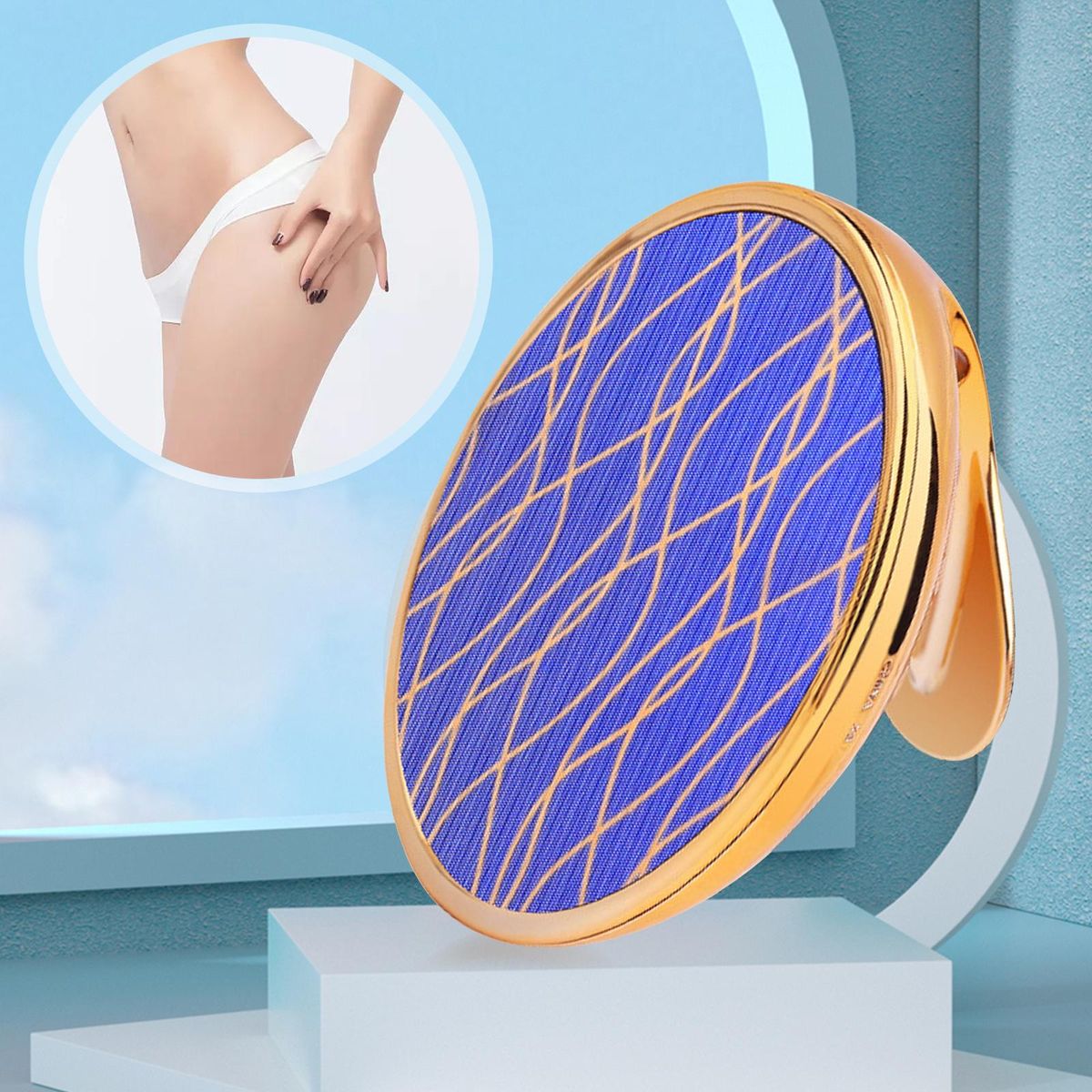 Nano Crystal Hair Remover Eraser Reusable Easy To Use Golden Frame