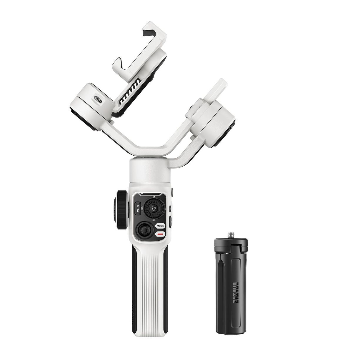 ZHIYUN SMOOTH-5S Handheld 3-Axis Gimbal Stabilizer Portable Phone Vlog Gimbal Anti-shake Built-in LED Fill Light with Mini Tripod Max. 300g Payload Replacement for iPhone   14/13/12/11 Android Smartphones