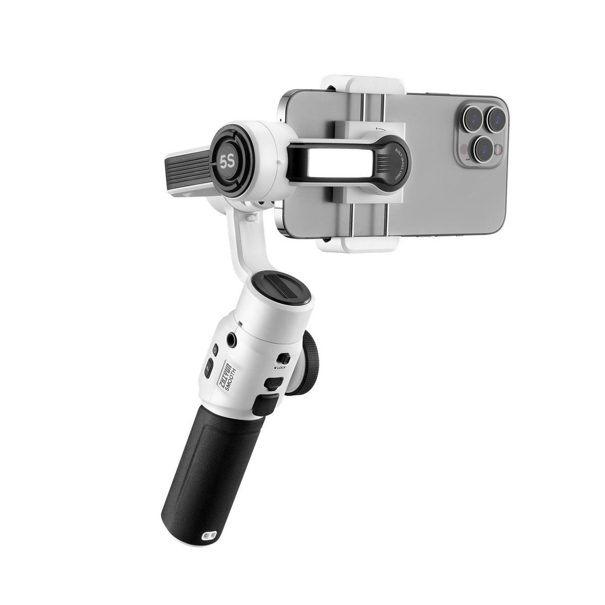 ZHIYUN SMOOTH-5S Handheld 3-Axis Gimbal Stabilizer Portable Phone Vlog Gimbal Anti-shake Built-in LED Fill Light with Mini Tripod Max. 300g Payload Replacement for iPhone   14/13/12/11 Android Smartphones