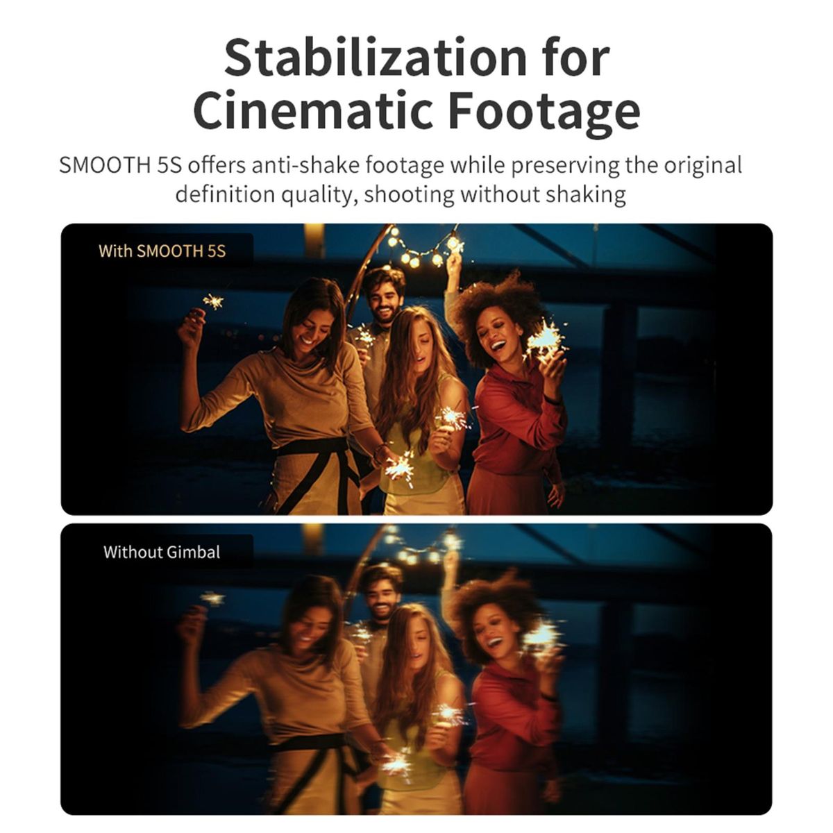 ZHIYUN SMOOTH-5S Handheld 3-Axis Gimbal Stabilizer Portable Phone Vlog Gimbal Anti-shake Built-in LED Fill Light with Mini Tripod Max. 300g Payload Replacement for iPhone   14/13/12/11 Android Smartphones