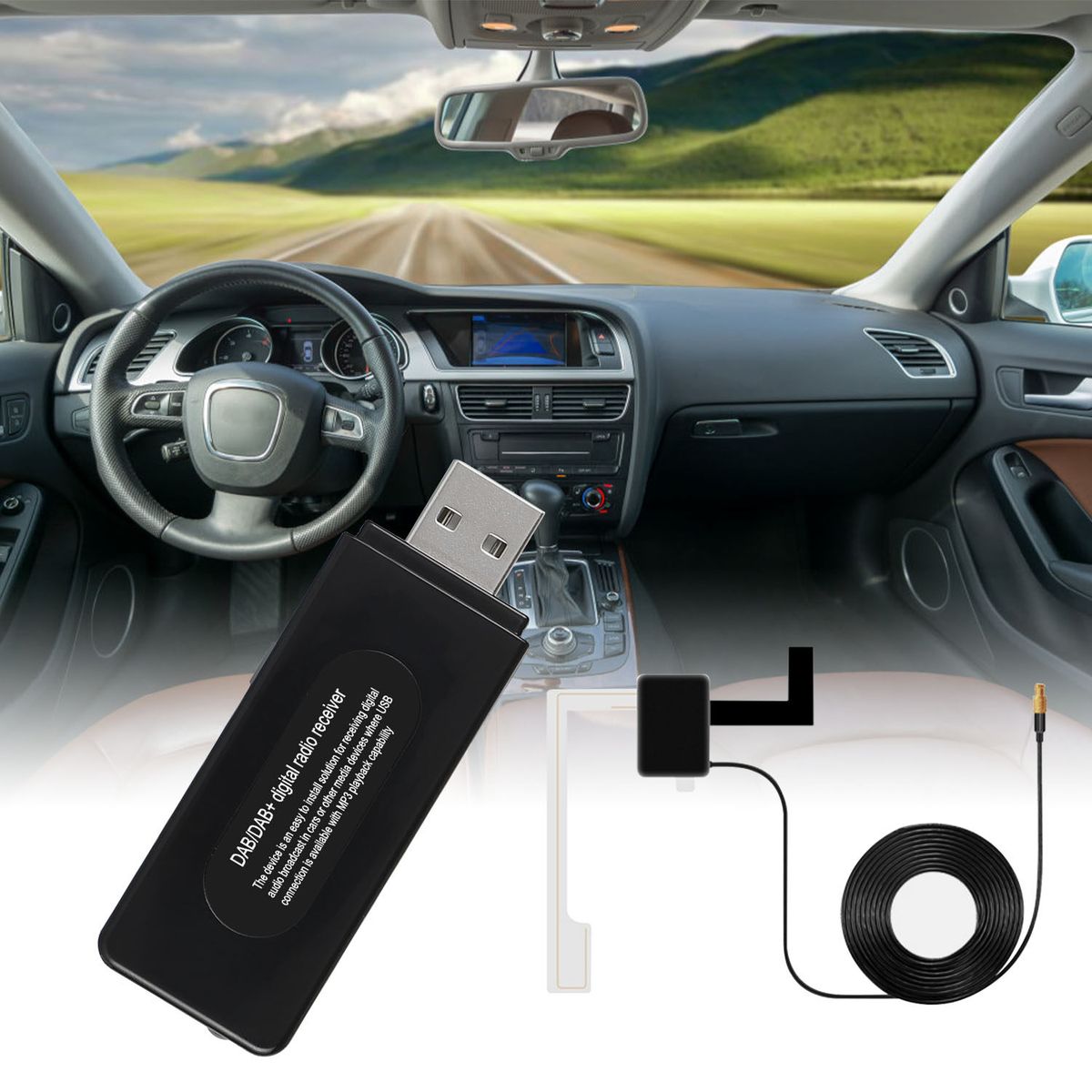 Car Digital Radio Receiver USB DAB RDS Non-screen Display European General
