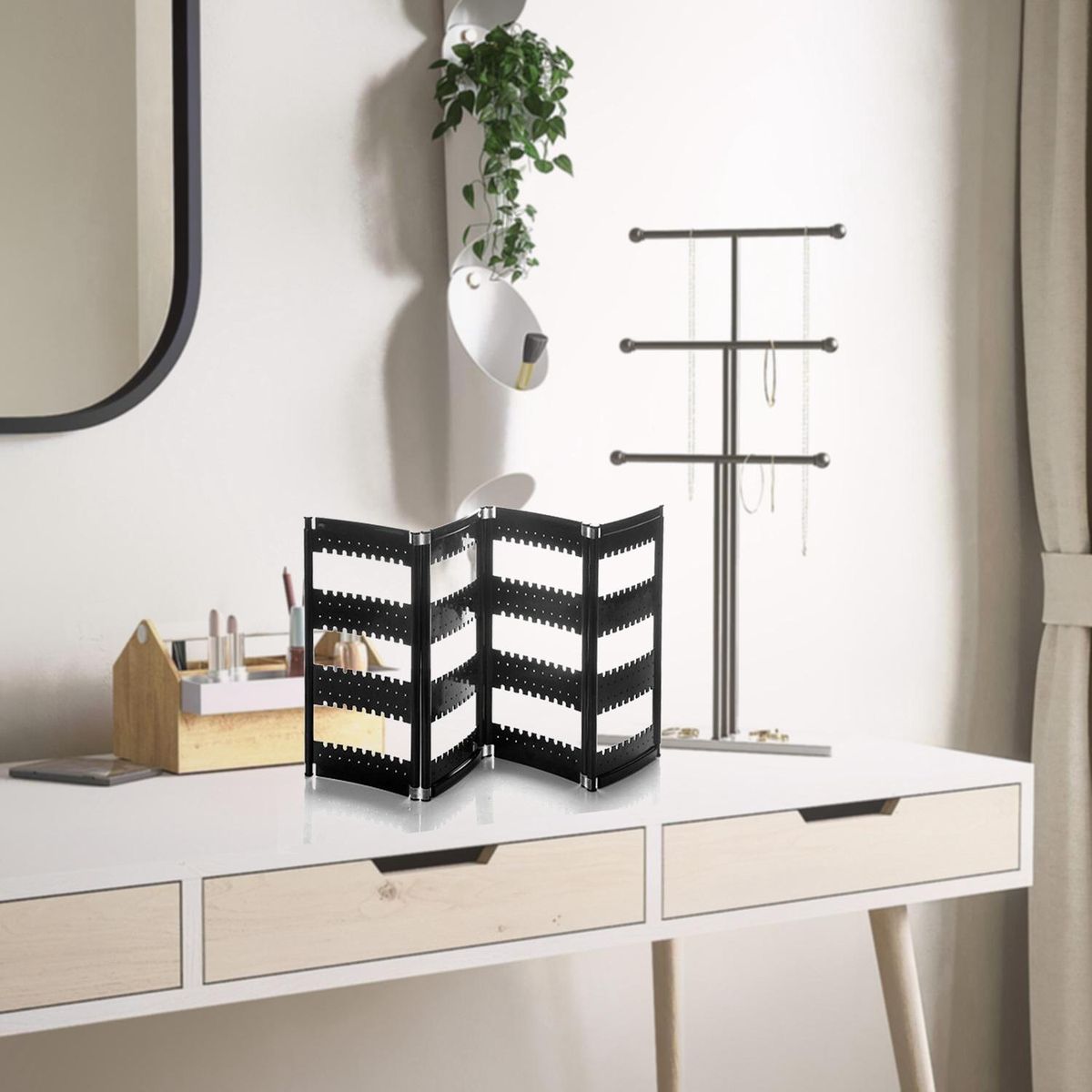 Foldable Necklace Stand Plastic Jewelry Display Earring Rack