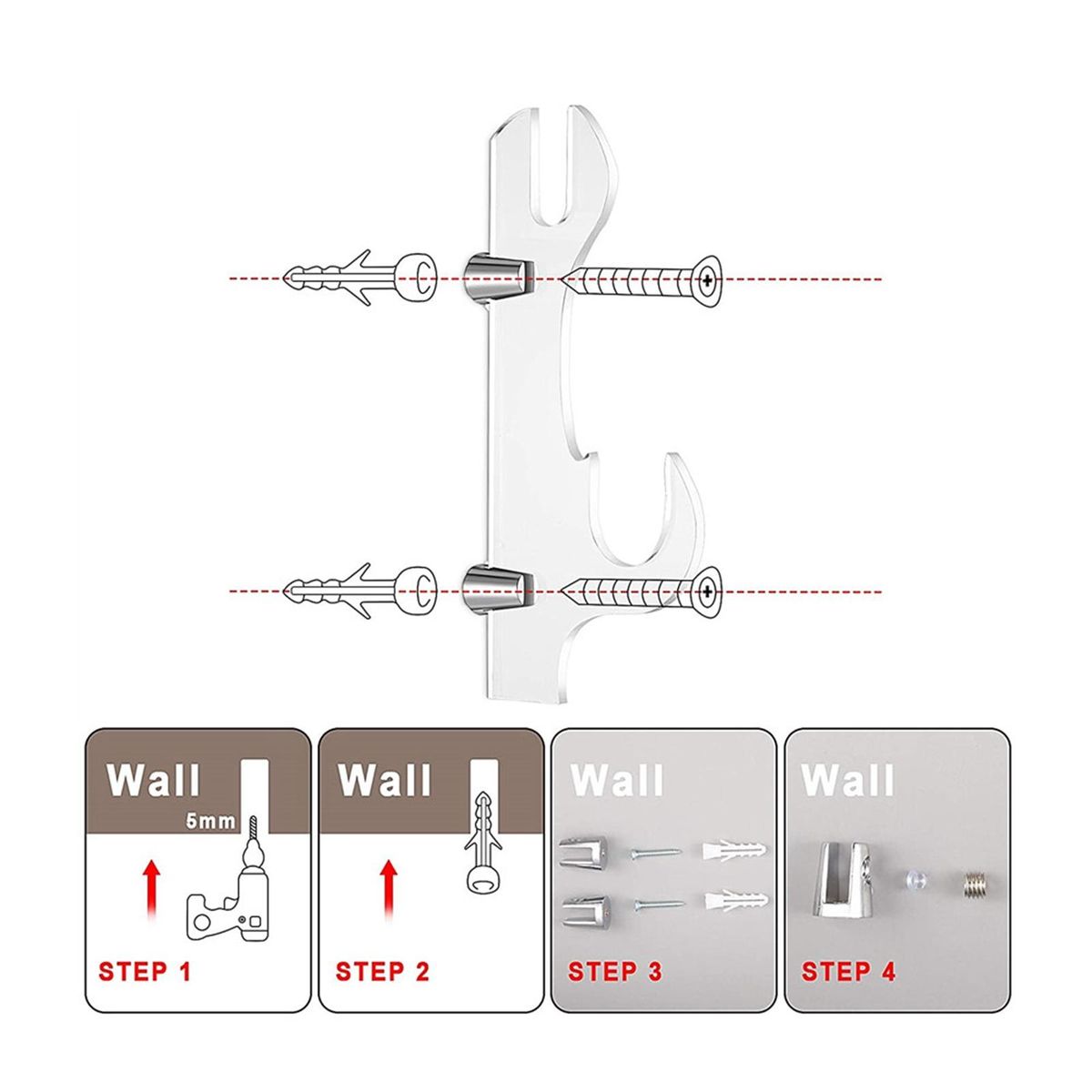 Wall Mounted Display Stand Katana Support Storage  Hook For Clear