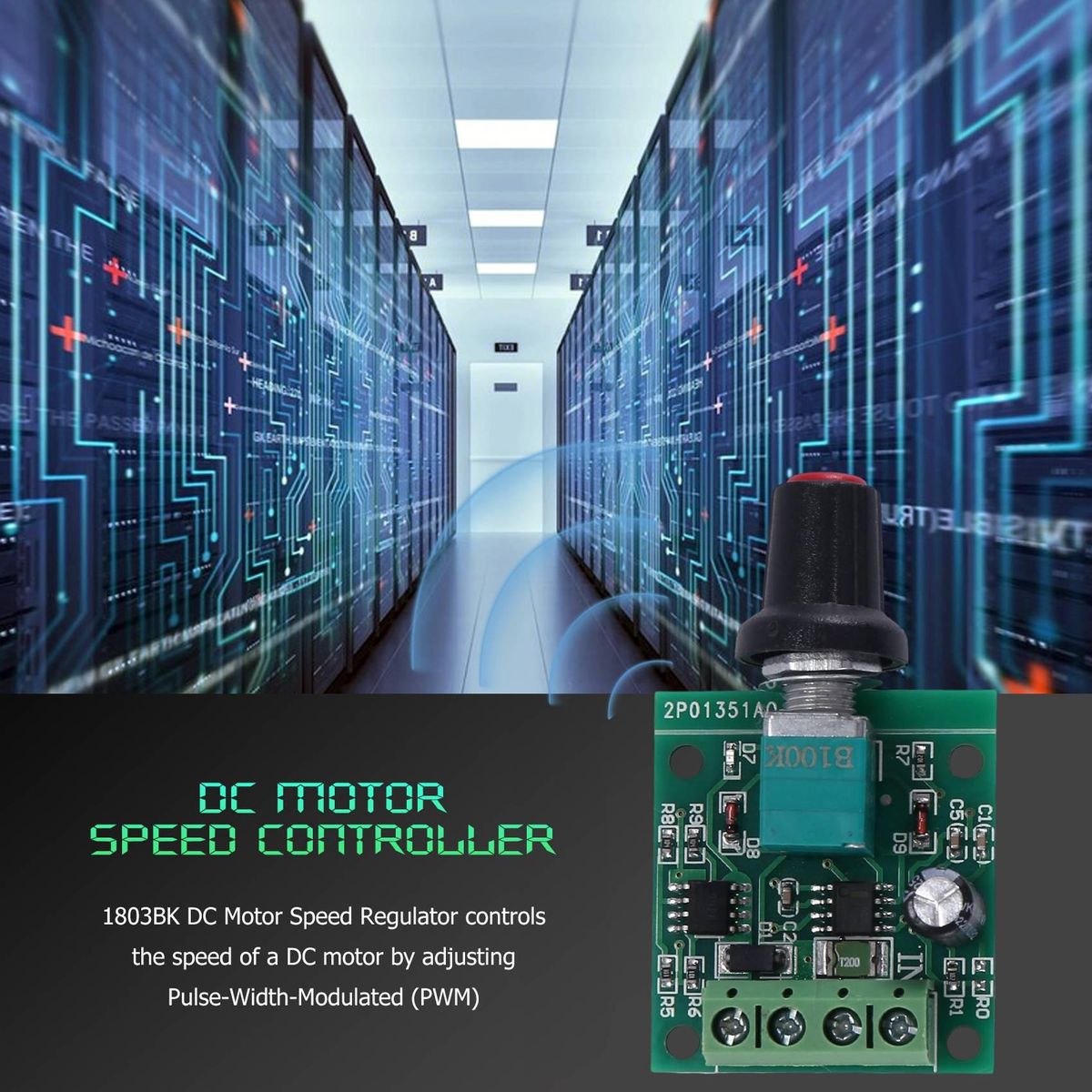 DC Motor Speed Controller (PWM) 1803BK Adjustable Driver Swi