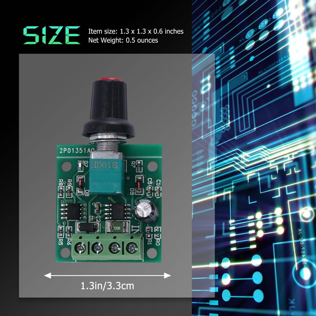 DC Motor Speed Controller (PWM) 1803BK Adjustable Driver Swi