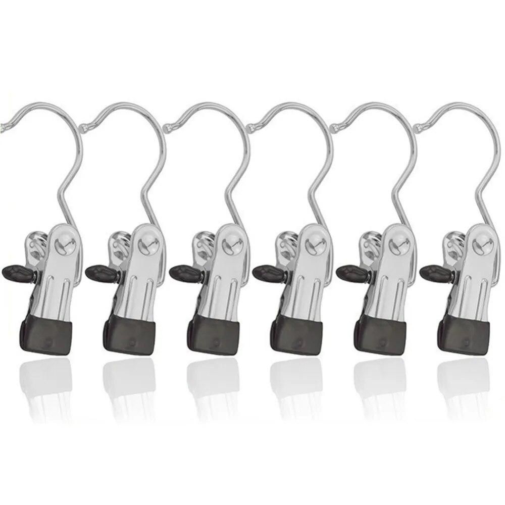 12 Pcs Hangers Portable Clothes Hook Hanging Clothes Pins Travel Home Clothing Boot Hanger Hold Clips Home Tool Accessories