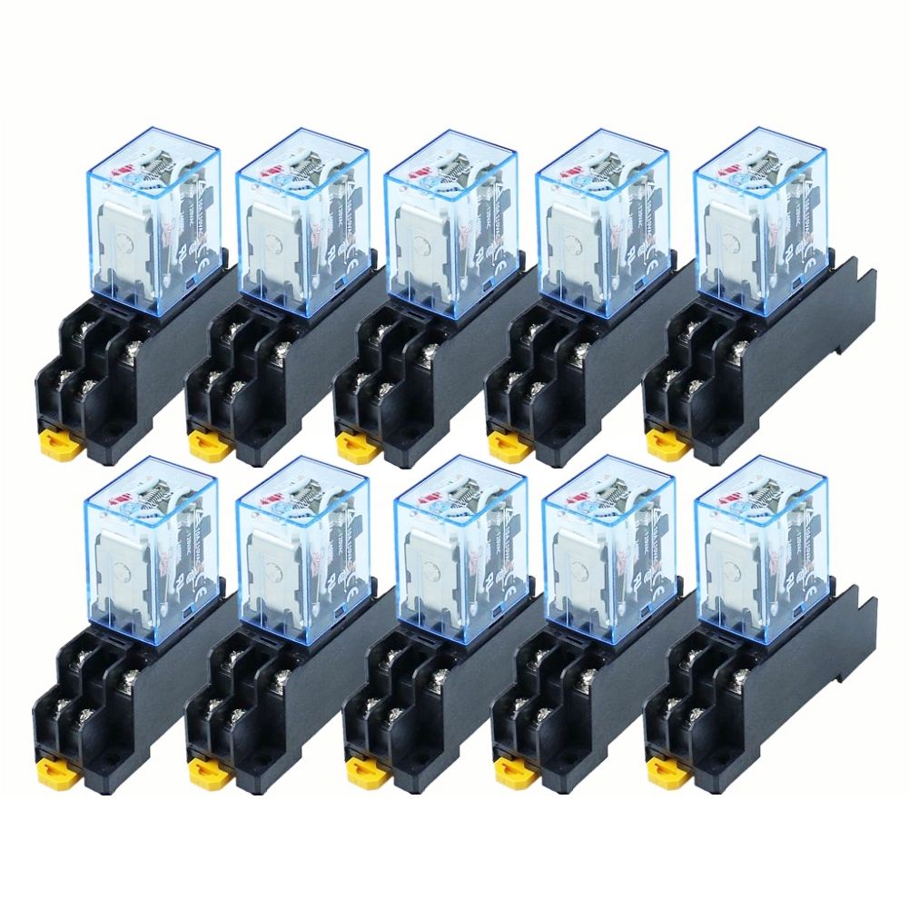 10Pcs LY2NJ JQX-13F DC 12/24V AC 220V 8 Pins Coil