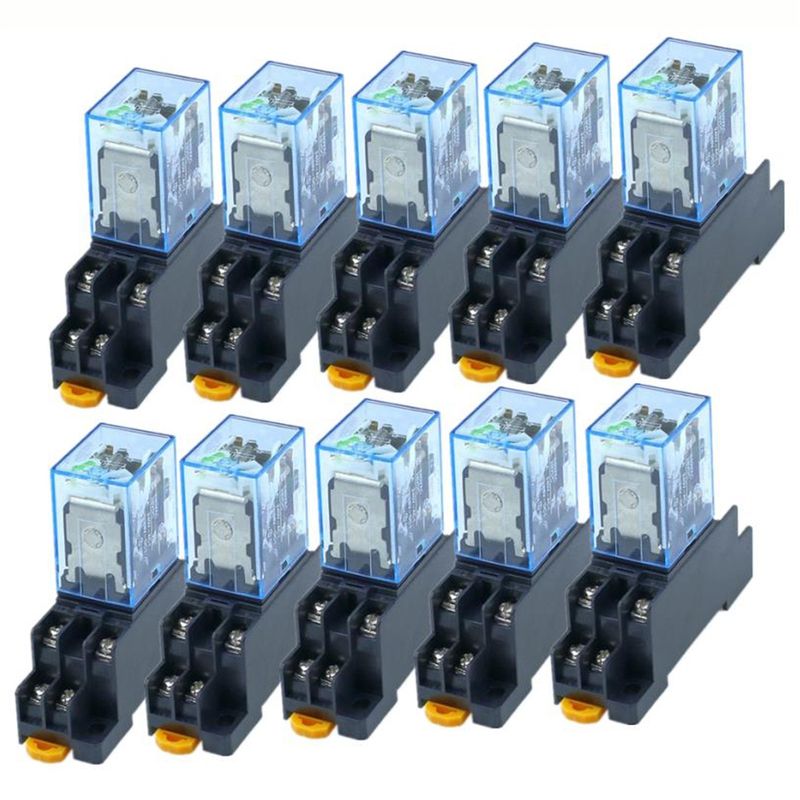 10Pcs LY2NJ JQX-13F DC 12/24V AC 220V 8 Pins Coil