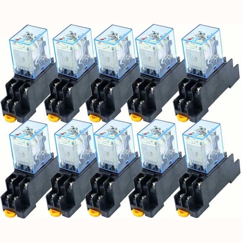 10Pcs LY2NJ JQX-13F DC 12/24V AC 220V 8 Pins Coil