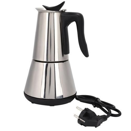 Electric Moka Coffee Pot Espresso Italian Coffee Maker 6 Cups Percolator Coffee Pot Electric Stainless Steel Classic Cafe Maker