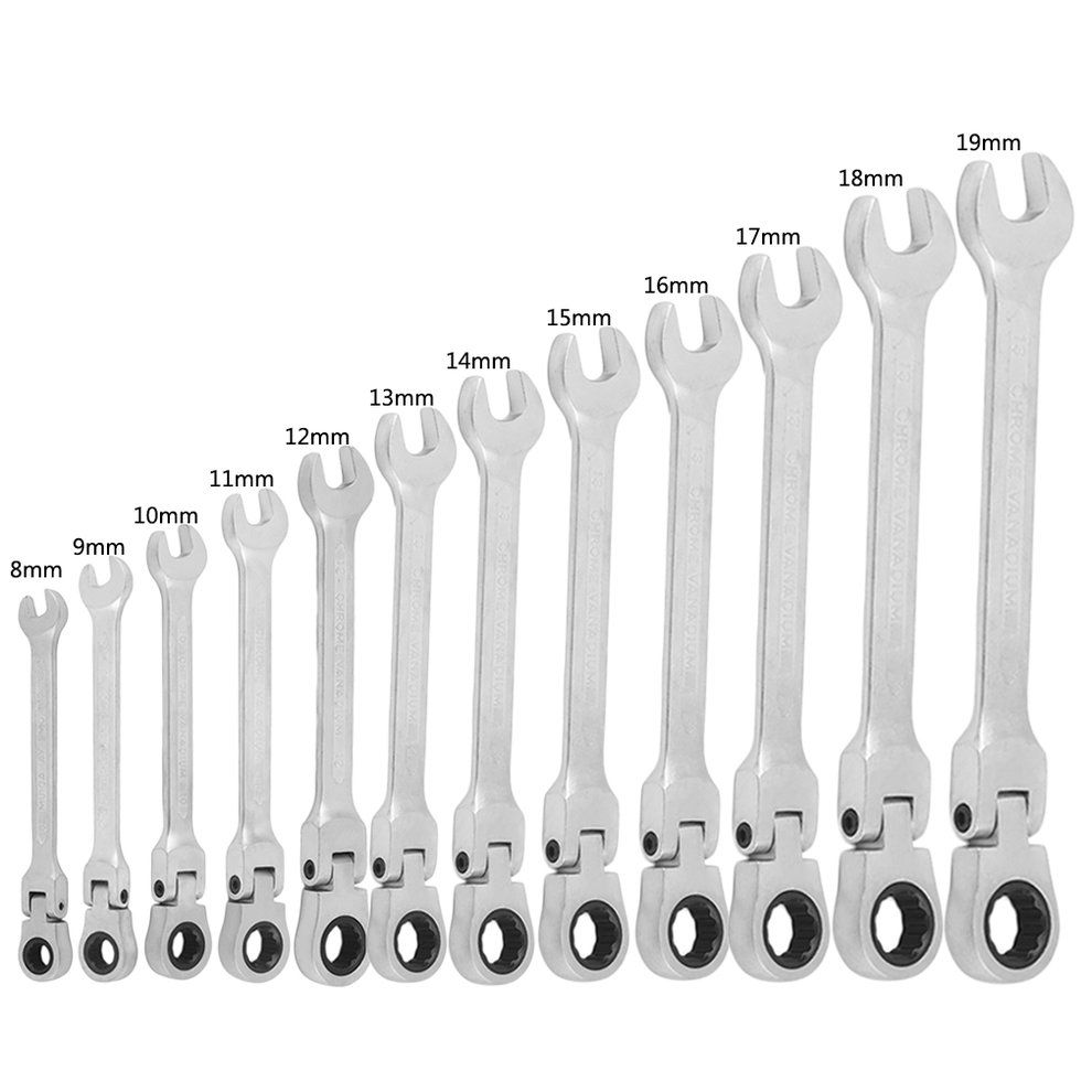 Pra Ti Al Movable Head Rat Het Spanner Wren H Wren H Flexible Head Tool-Silver