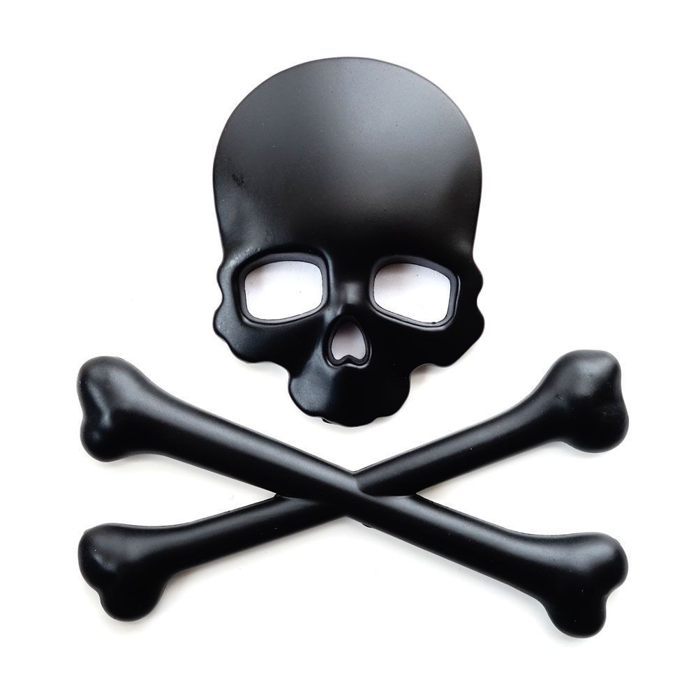 3d Crossbones Skull Demon Metal Logo Emblem Badge Decal For