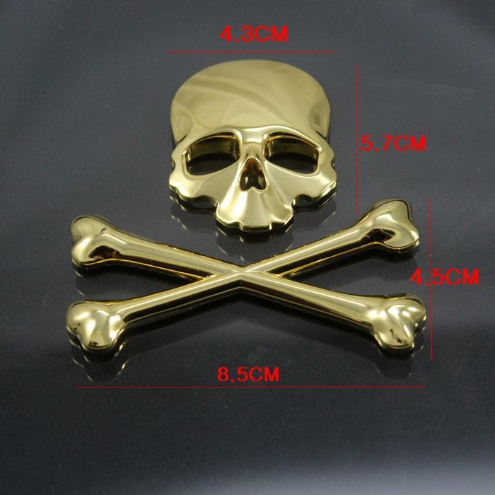 3d Crossbones Skull Demon Metal Logo Emblem Badge Decal For