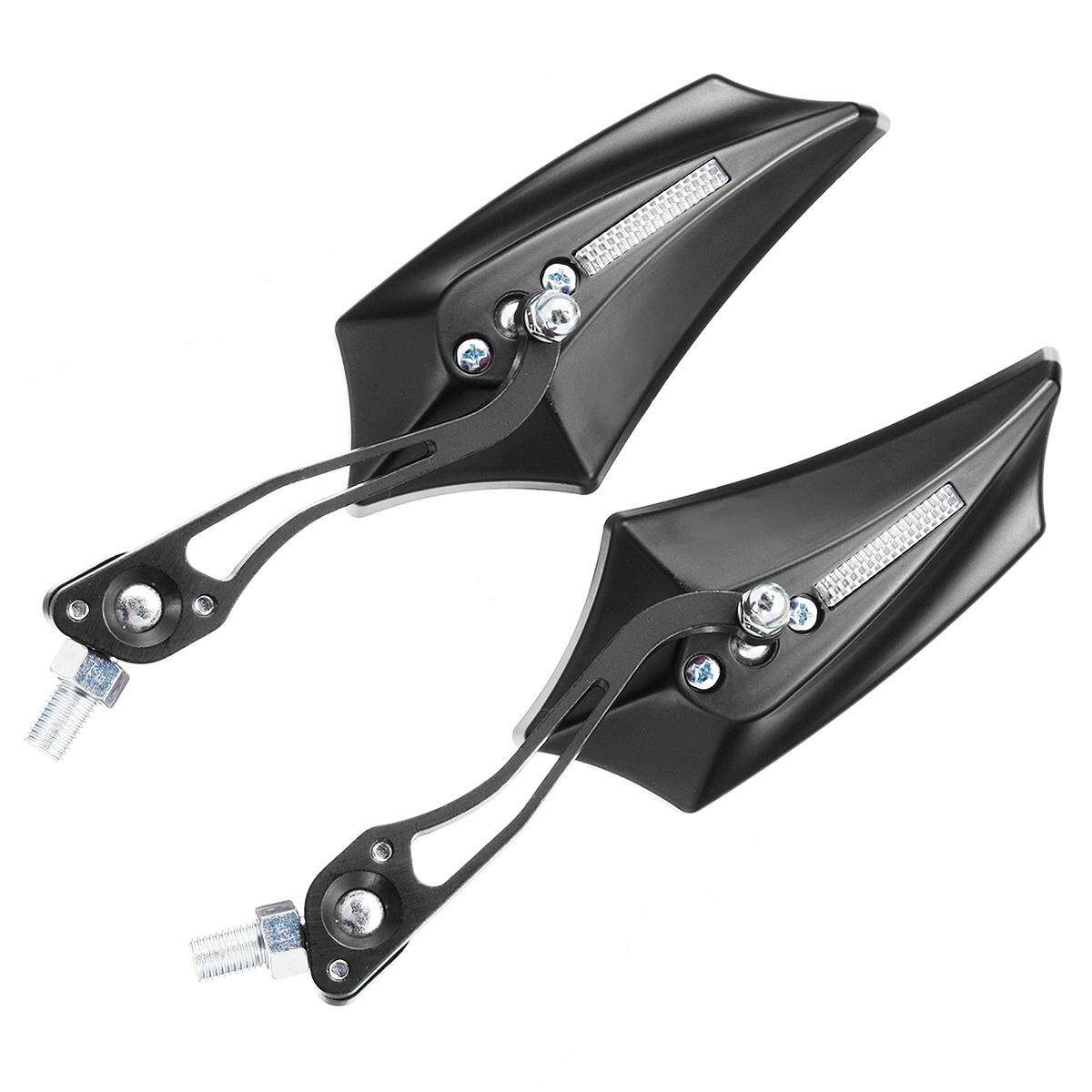 Motorcycle Rearview Side Mirrors Street Sports Bike Chopper Cruiser Black Black