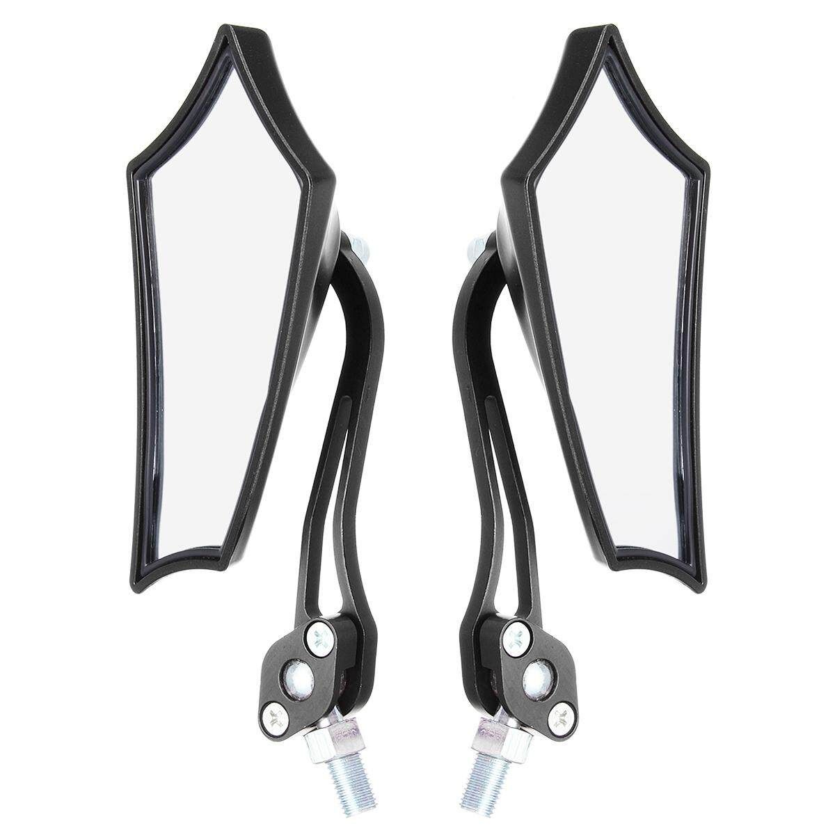 Motorcycle Rearview Side Mirrors Street Sports Bike Chopper Cruiser Black Black